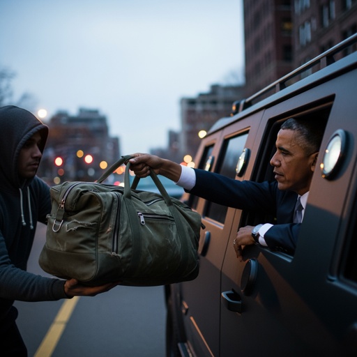 shutterstock_2704928889.jpg A person handing a bag to someone in a vehicle at night