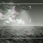 Air Force FAKED Alien Stories—Taxpayers Robbed Blind… Black and white footage of UFO over a field.