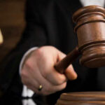 Judge Said NO — Three Dead Gavel being struck on a sound block.