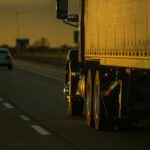 FAKE COP Nightmare CAUGHT On DASHCAM Truck and car driving on highway at sunset.