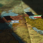 Back-Room Truce — What Hezbollah and Israel Have JUST AGREED To Map of the Middle East with small flags marking Israel and Iran