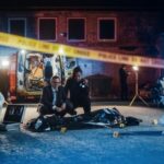 HORRIFIC Murder — Local Property DISPUTE Turns DEADLY Police and forensic team investigating a crime scene in a dark alley